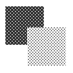 CARTULINA ENTR LUNARES BLANCO/NEGRO x 1u